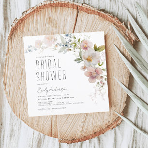 Modernes Boho Wildblume Brautparty Elegante Einladung