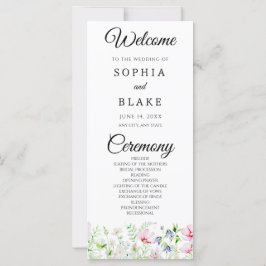 Modernes Boho Wildblume Garden Hochzeitsprogramm