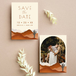 Modernes Boho-Wüsten-Kaktus Wedding Arch-Foto Save The Date