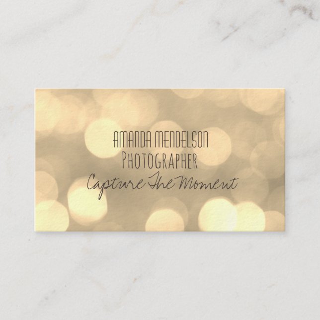 Modernes bokeh beleuchtet modisches Muster Visitenkarte (Vorderseite)