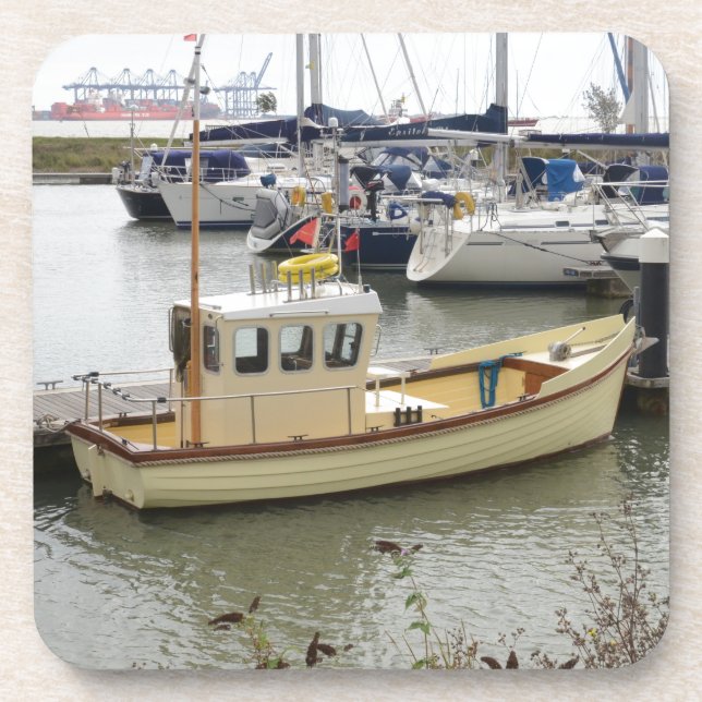Modernes Boot im traditionellen Stil Untersetzer (Vorderseite)