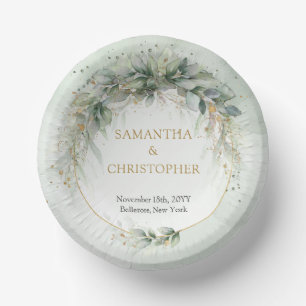 Modernes botanisches Blattgold Pappteller