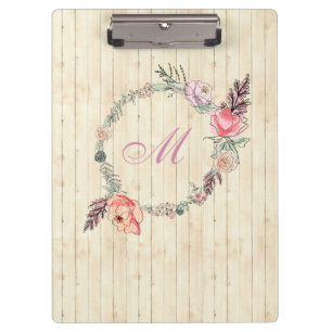 Modernes botanisches Blumenholz Klemmbrett
