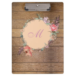 Modernes botanisches Blumenholz Klemmbrett