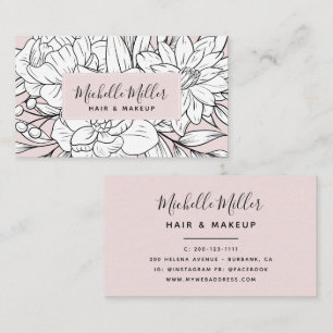 Modernes Botanisches Blush-Script Visitenkarte