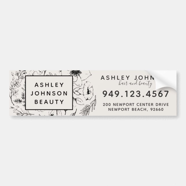 Modernes botanisches Blush und Black Car Magnet Autoaufkleber (Vorne)