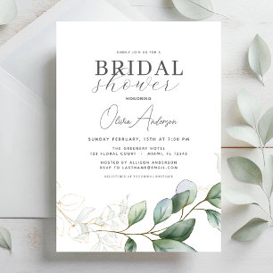 Modernes botanisches Eukalyptus-Boho-Brautparty Einladung