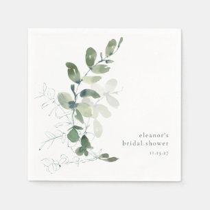 Modernes botanisches Eukalyptus-Brautparty Serviette