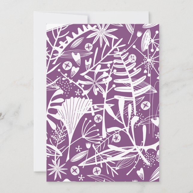 Modernes botanisches florales Lila (Vorderseite)