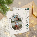 Modernes Botanisches Foto Feiertagskarte<br><div class="desc">Modernes Tablet Bogen Foto elegante rustikale Aquarellfarben getrocknete botanische florale mutierte Farben Feiertag Weihnachtskarte.</div>