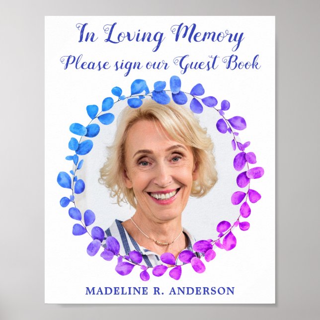 Modernes Botanisches Foto Memorial Gästebuch Beerd (Vorne)