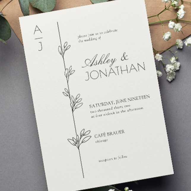 Modernes Botanisches Gebilde Einladung (Von Creator hochgeladen)