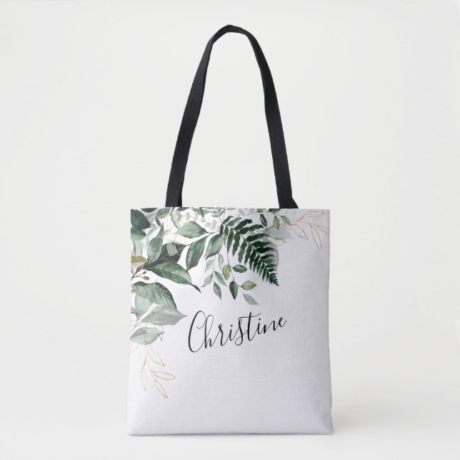 Modernes botanisches Grünpflanzen Brauerei Geschen Tasche (Vorderseite)