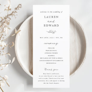 Modernes Botanisches Hochzeitsprogramm Programm