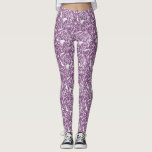 Modernes botanisches Lila Leggings<br><div class="desc">Modernes,  lila-weißes botanisches Muster. Originelle Kunst von Nic Squirrell.</div>