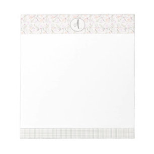 Modernes botanisches Mit Monogramm Flora und Fauna Notizblock