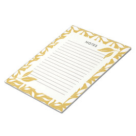 Modernes Botanisches Notizbuch mit Gold Notizblock