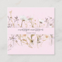Modernes Botanisches rosa Schwarzes Namensschild