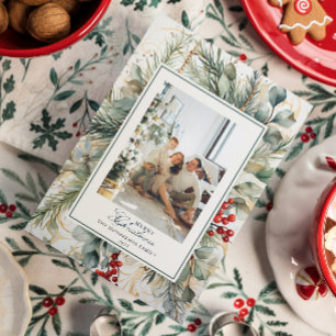 Modernes botanisches Weihnachtsgebäck in Wasserfar Feiertagspostkarte