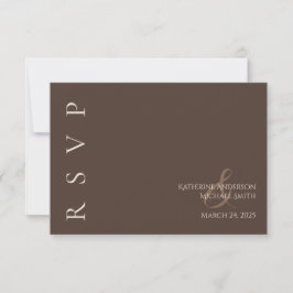 Modernes Braun für Hochzeiten RSVP Karte