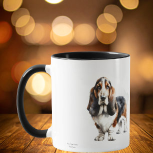 Modernes Braun/Schwarzes Basset-Hund personalisier Tasse