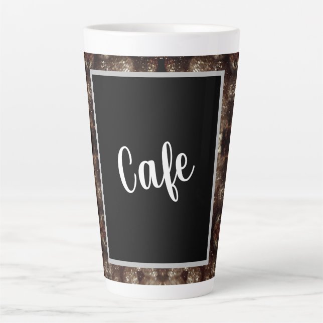 Modernes Braun und Gold Milchtasse (Vorderseite)
