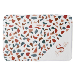 Modernes braunes Muster-Monogramm Badematte