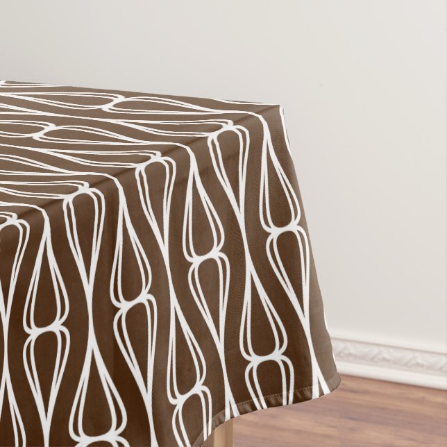 Modernes braunes weißes Muster Tischdecke (Beispiel)