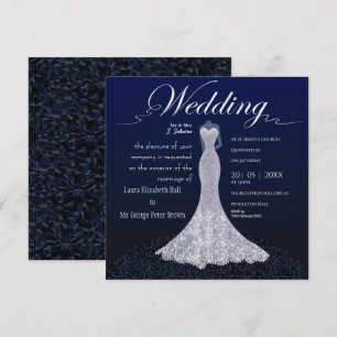 Modernes Brautkleid Hochzeit Einladung Postkarte
