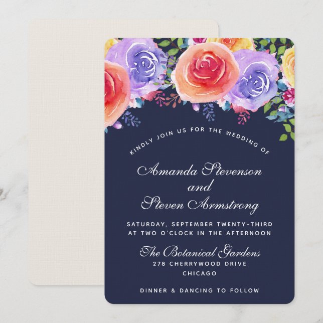 Modernes Brautmittel für Hochzeiten Einladung (Vorne/Hinten)
