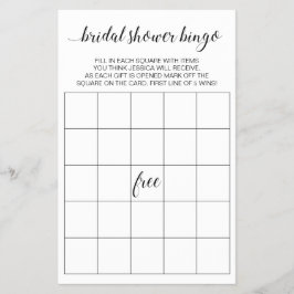 Modernes Brautparty Bingo Game Flyer