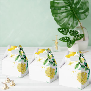 Modernes Brautparty der gelben Zitronenblumenschri Geschenkschachtel