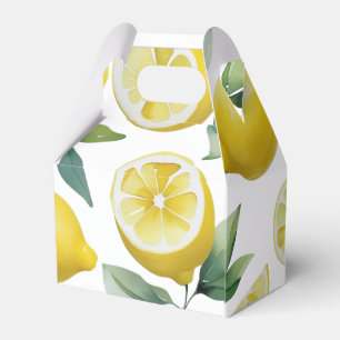 Modernes Brautparty der gelben Zitronenblumenschri Geschenkschachtel