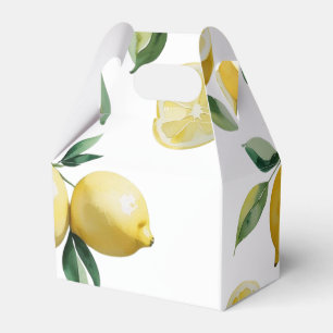 Modernes Brautparty der gelben Zitronenblumenschri Geschenkschachtel