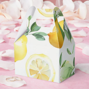 Modernes Brautparty der gelben Zitronenblumenschri Geschenkschachtel