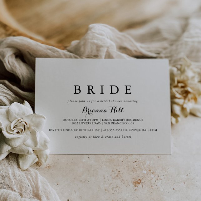 Modernes Brautparty der Kalligraphie Einladung (Von Creator hochgeladen)