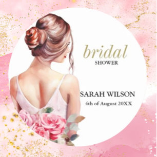 Modernes Brautparty für Hochzeitsfeiern Runder Aufkleber