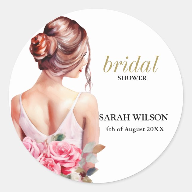 Modernes Brautparty für Hochzeitsfeiern Runder Aufkleber (Vorderseite)