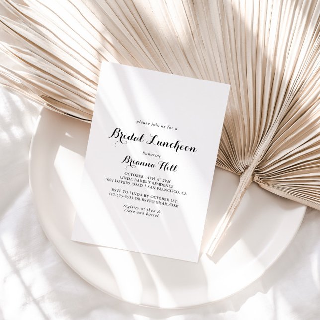 Modernes Brautparty für Kalligraphie Bridal Lunche Einladung (Von Creator hochgeladen)