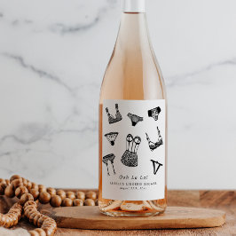 Modernes Brautparty für Pinselskripte Weinetikett