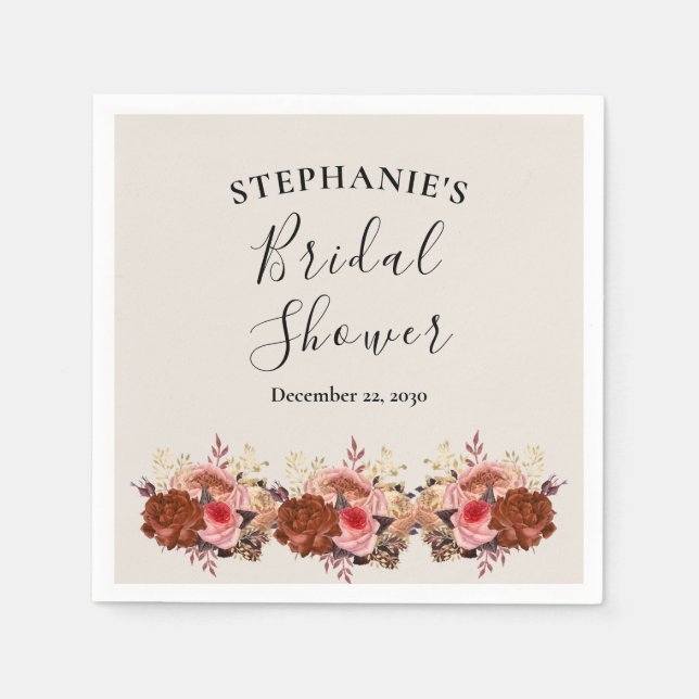 Modernes Brautparty für Wasserfarben Serviette (Vorderseite)