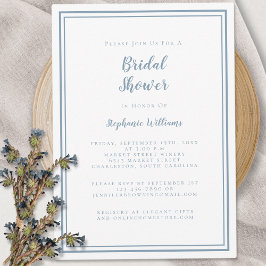 Modernes Brautparty Hochzeit Elegant Dusty Blue Einladung