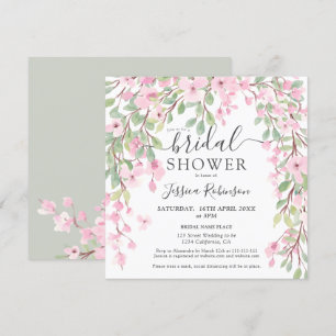 Modernes Brautparty mit rosa grünem Blumenmoor Einladung