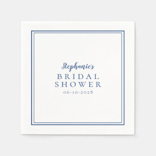 Modernes Brautparty Navy Blue White Minimalistic Serviette