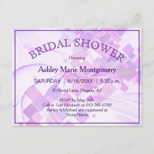 Modernes Brautparty Pastell Lila Violet Vorlage Postkarte