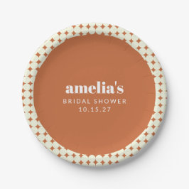 Modernes Brautparty Terracotta Dots Pappteller