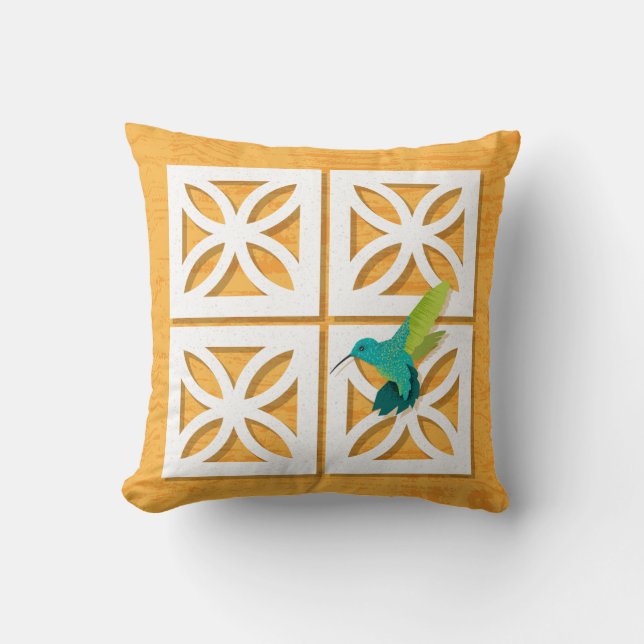 Modernes Breeze Blockbird Throw Kissen aus dem Mit (Vorderseite)