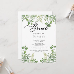 Modernes Bridal Brunch Foliage Brautparty I Einladung