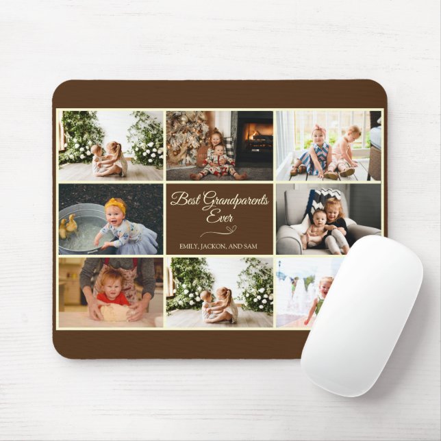Modernes Brown Grandelparitäts-Foto-Geschenk Mousepad (Mit Mouse)