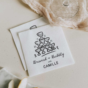 Modernes Brunch-Brautparty Serviette